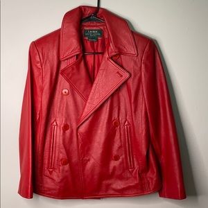 Ralph Lauren Red Leather Jacket